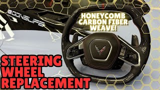 Next-Level C8 Corvette Steering Wheel Upgrade! | Honeycomb Carbon Fiber Install