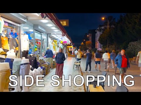 Antalya Side PROMENADE Shopping am Abend. Strand. Meer. Türkei Mai 2024  #side #kumköy #türkei​