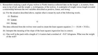 AP STATS 2017 FRQ #1 Walkthrough Linear Regression Scatterplots