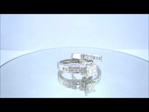 PRINCESS CUT DIAMOND ENGAGEMENT RING AND BAND 2.85CTW - KNR INC - 183