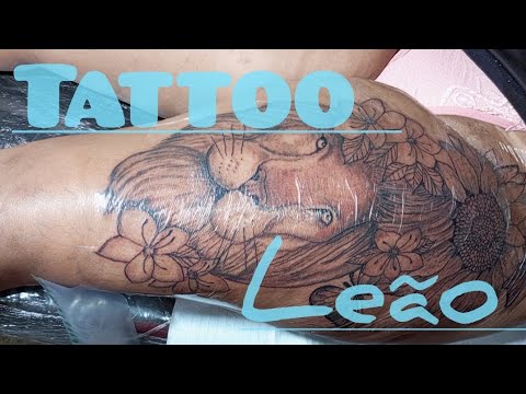 Tattoo Leão Whip Shading tatuagem feminina