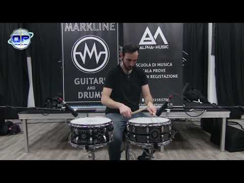 Markline Drums handmade Mahogany Snare 14"x7" custom black/silver handcrafted in Italy image 5