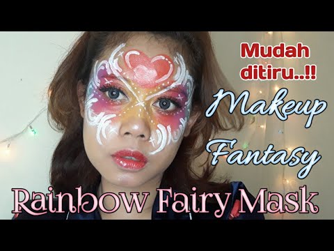 Turorial Makeup Rainbow Fairy Mask
