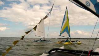 preview picture of video 'WindRider 17 on Lake Erie - A cannonball over your bow!'