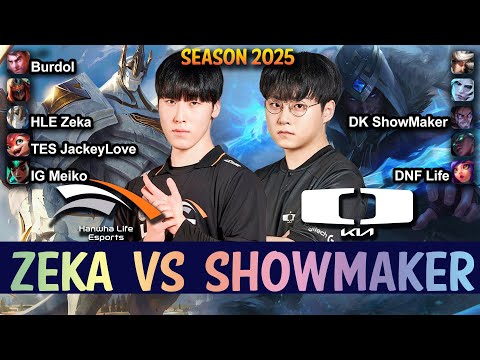 HLE Zeka vs DK ShowMaker - Zeka GALIO vs ShowMaker SYLAS Mid - Patch 25.10 KR Ranked | lolrec