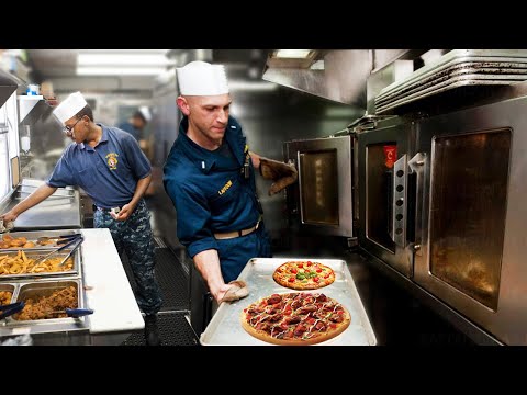 Eating Pizza Inside US $2 Billion Nuclear Submarine Kitchen