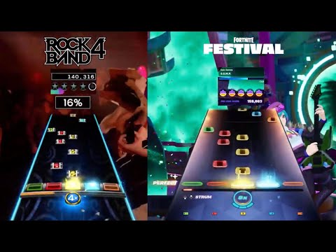 S.O.M.P. by Scratch n' Sniff - Guitar Chart Comparison [+ FCs] (Rock Band 4 vs Fortnite Festival)