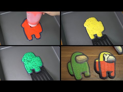 Among us Pancake Art - among us meme stop motion animation  Red, Yellow, Green