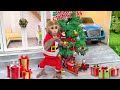 Christmas Of Baby Monkey Bon Bon With Amazing Gift Kinder Joy Surprise Eggs From Santa Claus