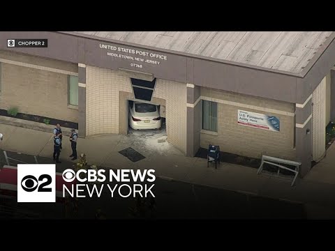 Car crashes into post office in Middletown, New Jersey