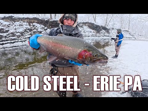 STEELHEAD FISHING IN EXTREME ERIE PA WINTER