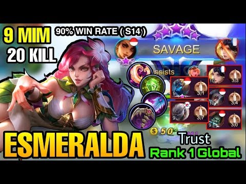 SAVAGE!! 20 Kills in 9 Minute Esmeralda Poison Vine - Top 1 Global Esmeralda Trust - Mobile Legends