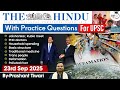 The Hindu Analysis 23rd September 2025 The Hindu News Paper Today With Practice Questions