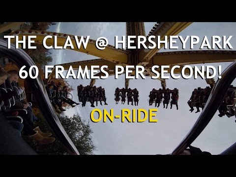 Hersheypark THE CLAW 60 FRAMES PER SECOND! POV HD On-Ride Swinging Pendulum Thrill Ride GoPro Video