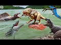 Distortus Rex Battles Mosasaurus Underwater With Spinosaurus Jurassic World Rebirth