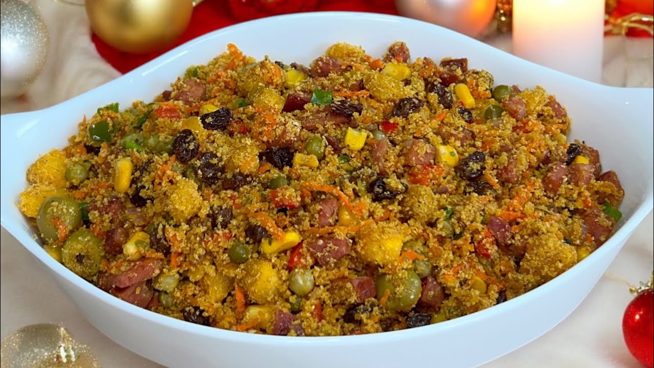 DESSE JEITO VOCÊ NUNCA FEZ!! FAROFA DE NATAL COMPLETA E DELICIOSA