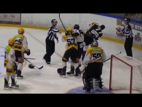 Hockey Fight :Sacha Treille / Olivier Dame Malka / Hiadlovský 2015, Rouen - Strasbourg