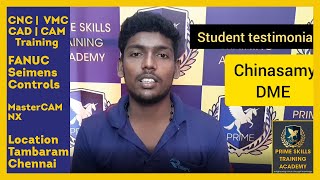 Student testimonial 2 - Chinnasamy