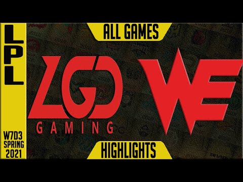 LGD vs WE Highlights ALL GAMES | LPL Spring 2021 W7D3 | LGD Gaming vs Team WE