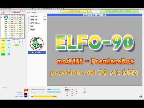 ELFO-90 mod. 135 di PremiereBox - Previsione per il lotto dal 20 ottobre 2026 #previsionigratis