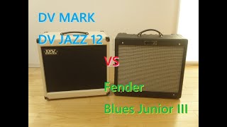 Video thumbnail for DV MARK /DV JAZZ 12 /DV Little Jazz VS Fender Blues Junior 3 ジャズギターアンプ比較レビュー。DEMO Review。音の違いや音量なども by music diy_direct