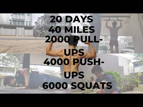 MURPH Workout every day for 20 Days (40 miles, 2000 Pull-ups, 4000 Push-ups, 6000 Squats)