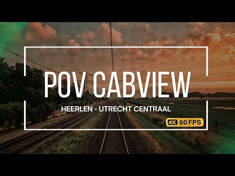Train Cabview Netherlands (4K 60FPS) / Heerlen to Utrecht Centraal / Natural Ambience (No Music)