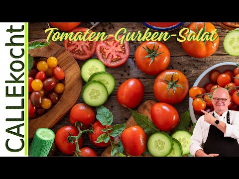Knackiger Tomaten-Gurkensalat - Frisches Salatrezept für Sommerfeeling