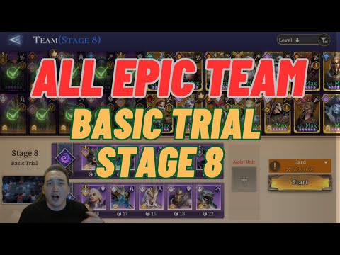Defeating basic trial stage 8 all epic team, F2P friendly | Watcher of Realms