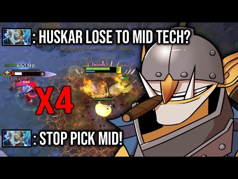 If you don't know what hero counter Huskar Mid -- This game can fix you!! BEYOND GODLIKE TECHIES!!