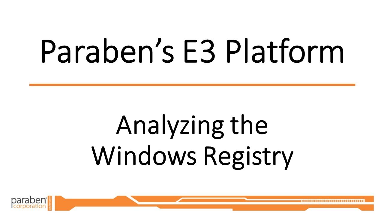 Windows Registry Review with E3