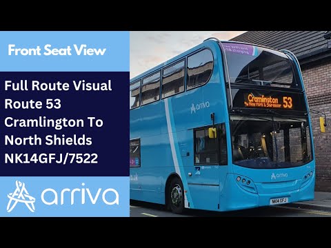 FULL ROUTE VISUAL | Arriva Northumbria Bus Route 53 - Cramlington To North Shields | NK14GFJ/7522