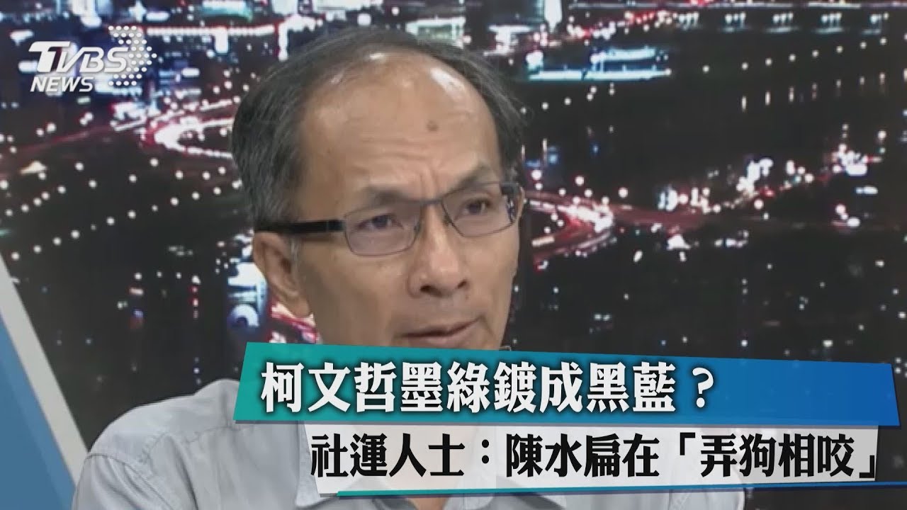 柯文哲墨綠鍍成黑藍? 社運人士:陳水扁在「弄狗相咬」