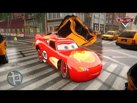 Crazy Rayo Lightning McQueen Car Crashes Ep.24 - GTA 4