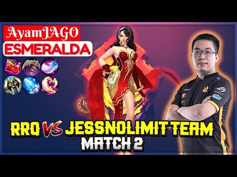 RRQ VS JessNolimit Team, Match 2 [ AyamJAGO Esmeralda ] Mobile Legends Video