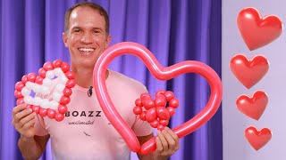 COMO HACER UN CORAZON CON GLOBOS 💖 - (tres modelos) - figuras con globos - globoflexia - gustavo gg