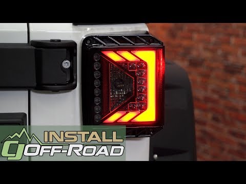 Jeep Wrangler JK Taillight Assembly LED w/Smoked Lens and LED Glow Bar Pair 2007-2018 Installation