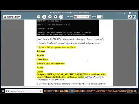 Fix "DiskPart has encountered an error: Access is denied" Video