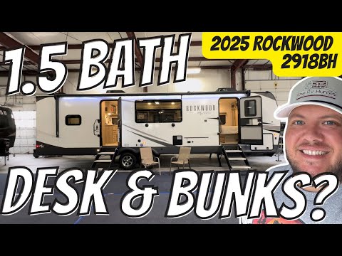 1.5 Bath Bunk Model with a DESK!? 2025 Rockwood 2918BH