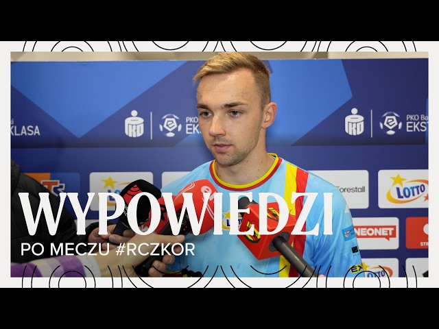 Xavier Dziekoński i Konstantinos Soteriou po meczu Raków Częstochowa - Korona Kielce (08.05.2026)