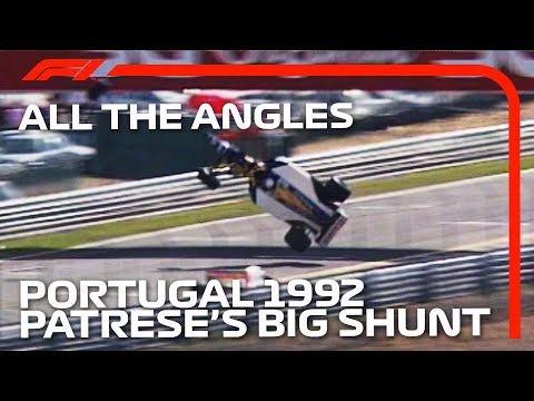 Patrese's High-Flying Crash - All The Angles | 1992 Portuguese Grand Prix