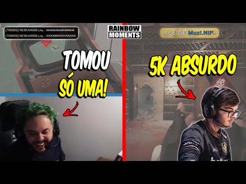 5K ABSURDO DO MUZI, NESK TOMANDO BALINHA BIZARRA, 4K DO LAGONIS E MAIS - MELHORES MOMENTOS LIVES R6