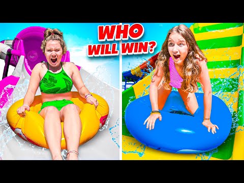 Older vs Younger Sisters EXTREME WATERPARK POOL CHALLENGE!