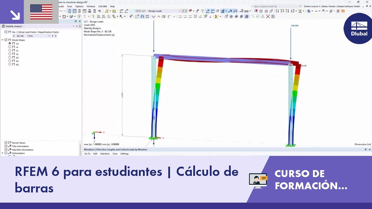 RFEM 6 para estudiantes | Introducción al cálculo de barras | 15 de abril de 2026