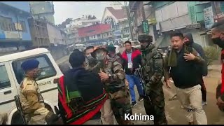 Assam Rifles confront NSF volunteers at Dimapur, Kohima and Meluri during 6-hour total shutdown video