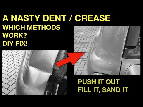 How to repair a bad car dent or crease. DIY. Pull.