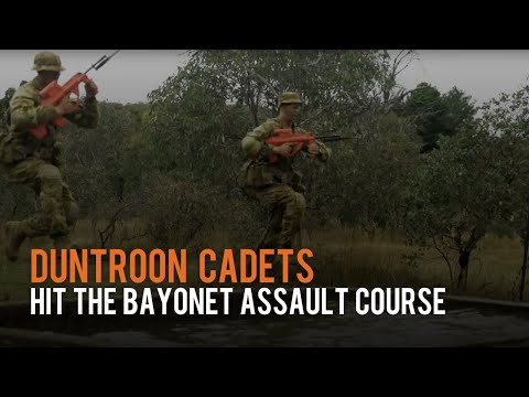Duntroon Cadets hit the bayonet assault course