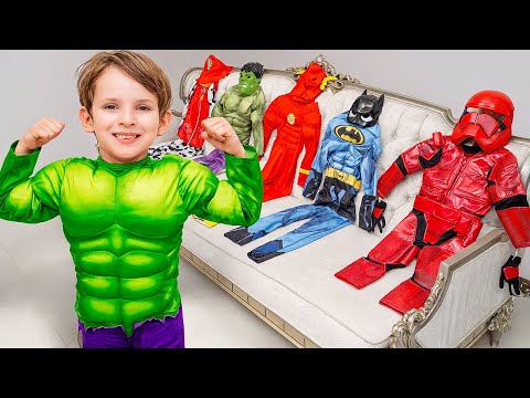 Alex Transforms Into a Superhero! A Superhero Action Figure Saves the Day