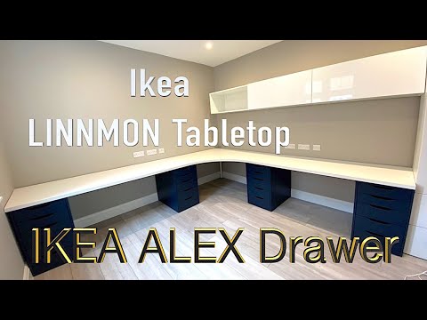 Part of a video titled Ikea ALEX drawers assembly with LINNMON tabletop. Ikea ... - YouTube