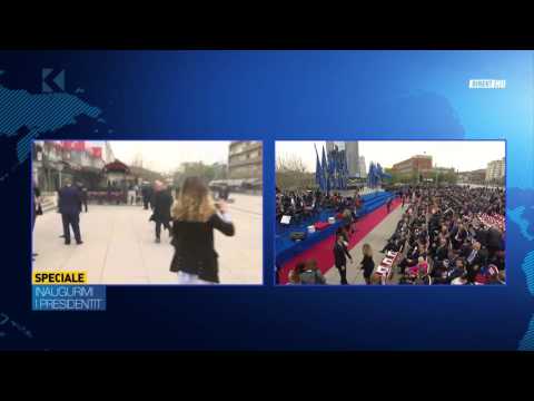 Gaz lotsjellës në ceremoninë e inaugurimit të Thaçit - 08.04.2016